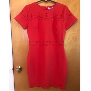 NWT! Red Dress with Laser Cut Flowers